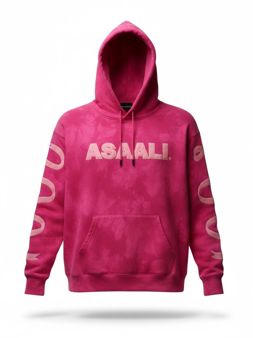 ASAALI Pink Tie Dye Logo Pullover Hoodie XS Streetwear NWOT